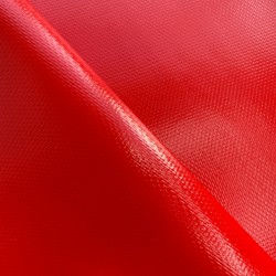 Ткань ПВХ 600 гр/м2 плотная, Красный (Ширина 150см), на отрез  в Находке