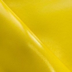 Ткань ПВХ 600 гр/м2 плотная, Жёлтый (Ширина 150см), на отрез  в Находке
