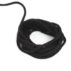 Шнур для одежды тип 2, цвет Чёрный (плетено-вязаный/полиэфир)  в Находке